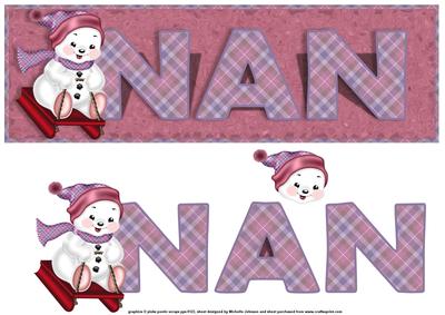 Nan Sleighing Snowman Large Dl Card