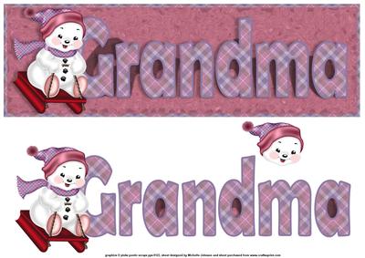 Grandma Sleighing Snowman Large Dl Card