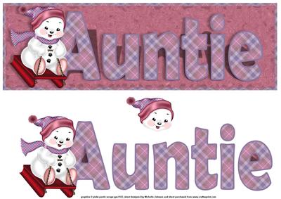 Auntie Sleighing Snowman Large Dl Card