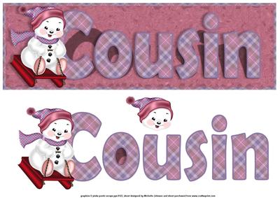Cousin Sleighing Snowman Large Dl Card