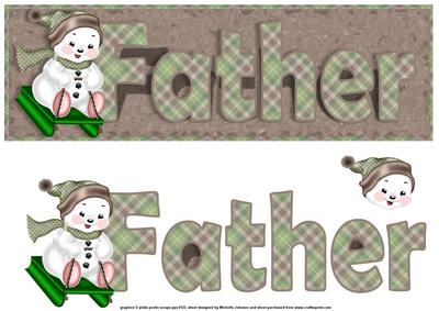 Father Sleighing Snowman Large Dl Card