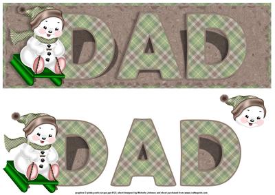 Dad Sleighing Snowman Large Dl Card