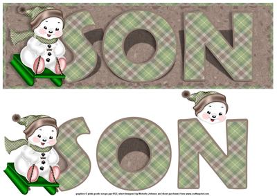 Son Sleighing Snowman Large Dl Card