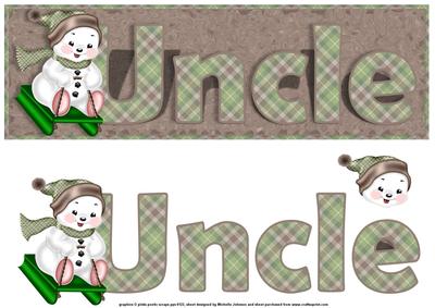 Uncle Sleighing Snowman Large Dl Card