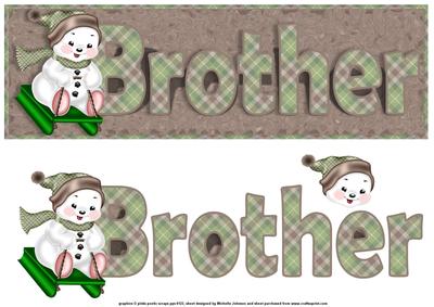 Brother Sleighing Snowman Large Dl Card