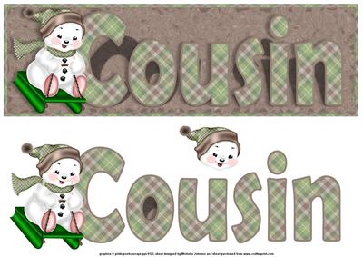 Cousin Sleighing Snowman Large Dl Card