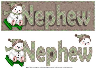 Nephew Sleighing Snowman Large Dl Card