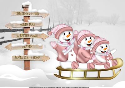 Sleighing to Santa's A4 Card