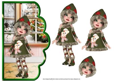 Christmas Day Scallope Edge Curve Card