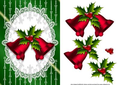 Red Christmas Bells Card Front