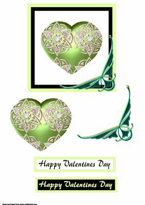 Valentine Heart Green Topper