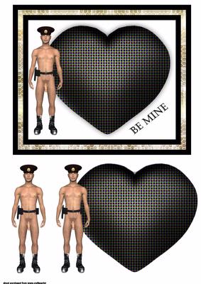 Naked Policeman Valentine Card Front