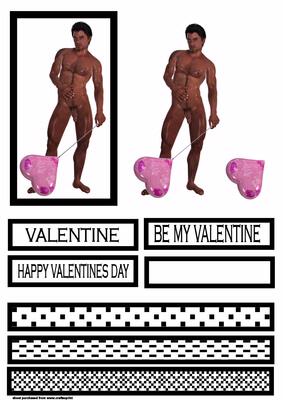 Naked Valentine Man with Balloon