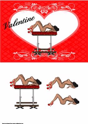 Sexy Naked Lady Valentine Card Front with Decoupage