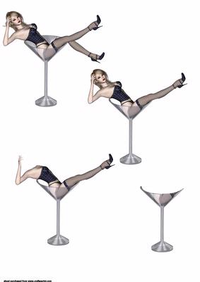 Sexy Girl in a Martini Glass Step by Step