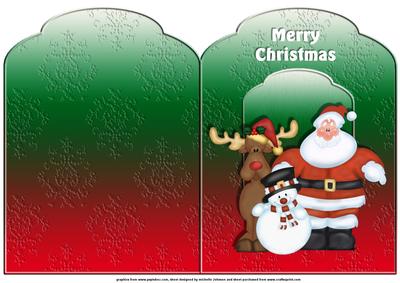 Santa and Friends Scalloped Top Quick Card