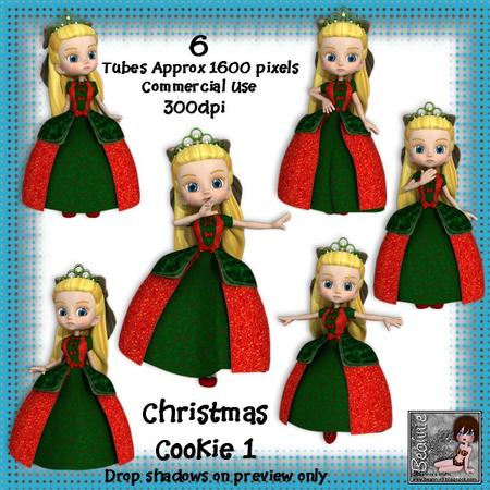 6 Christmas Cookie 1 Poser Tubes