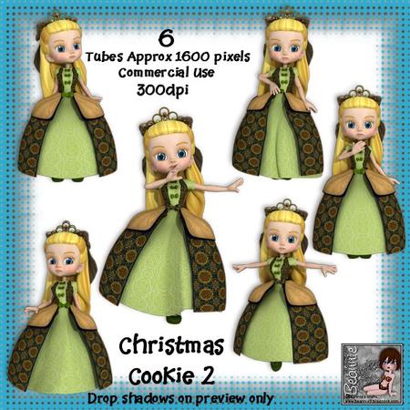 6 Christmas Cookie 2 Poser Tubes