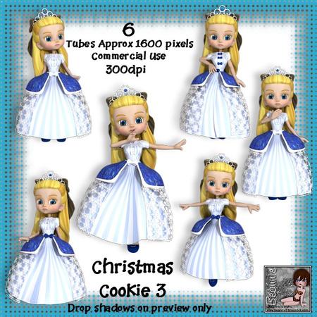 6 Christmas Cookie 3 Poser Tubes