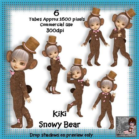 6 Kiki Snowy Bear Poser Tubes