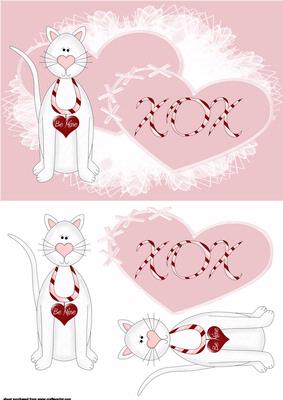 Cute Valentine Cat Card Front