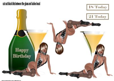 18th or 21st Sexy Woman with Champagne
