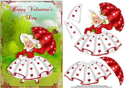 Sweetheart Valentine Card Front with Decoupage
