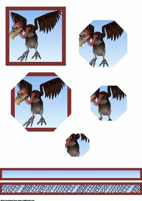 Funny Vulture Pyramid Octagon Shape