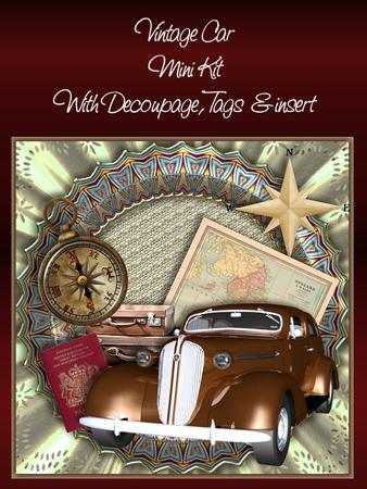 Vintage Car 8x8 Card Front Mini Kit