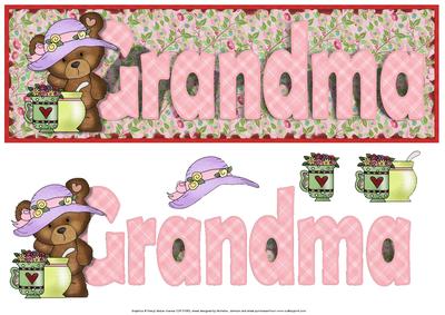 Grandma Country Bear Large Dl Card