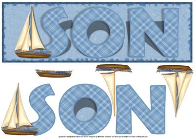 Son Ship Large Dl Card with Decoupage