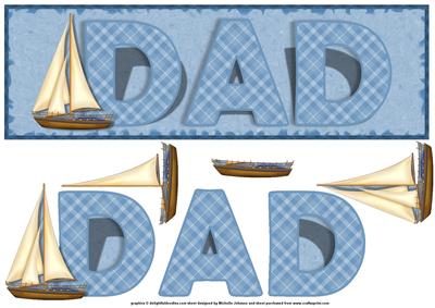 Dad Ship Large Dl Card with Decoupage