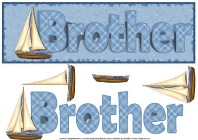 Brother Ship Large Dl Card with Decoupage