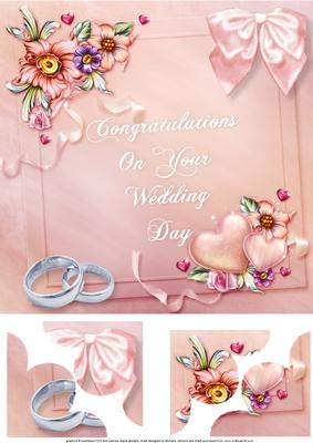 Hearts and Flowers Wedding 8x8 Topper with Corner Stacker