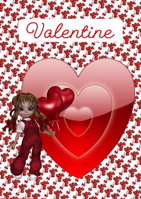 A4 Cute Valentine Girl