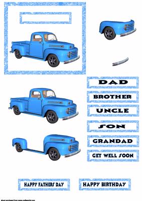 Old Blue Truck Step by Step