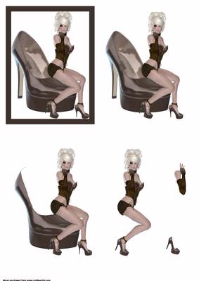 Woman Sitting on a Shoe Step by Step Brown
