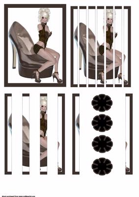 Woman Sitting on a Shoe Stacker Brown