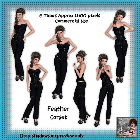 6 Feather Corset Poser Tubes