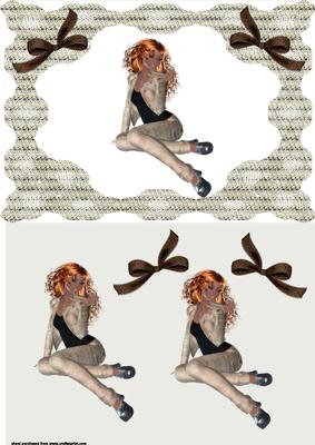 Beige Jeans Girl Card Front 1