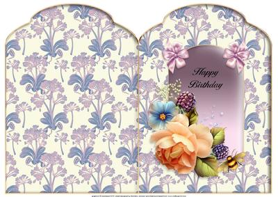 English Roses Scalloped Top Quick Card