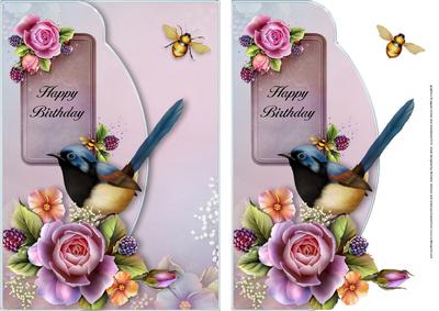 English Roses Scalloped Fancy Edge Birthday Card