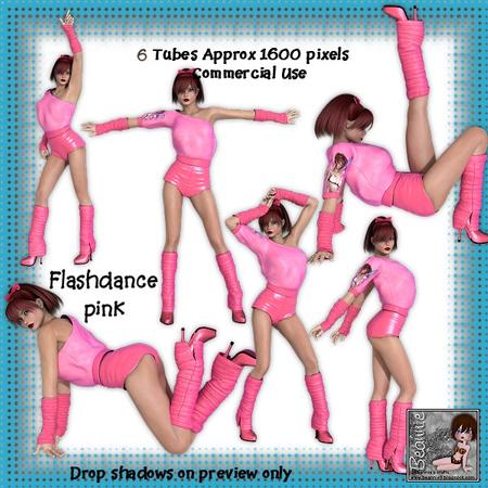 6 Flashdance Pink Poser Tubes