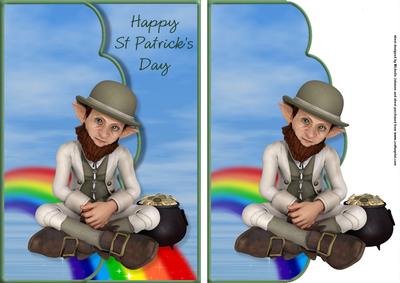 Over the Rainbow 1 St Patricks Scalloped Faux Envelope Card