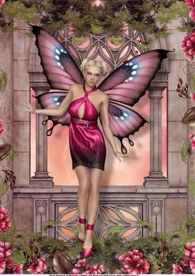 Pretty Butterfly Fairy A4 Card