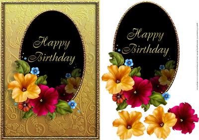 Petunia Birthday Card Front Golden