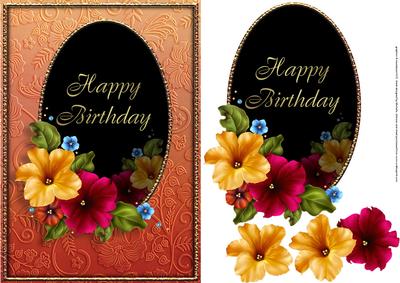 Petunia Birthday Card Front Orange