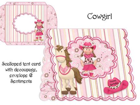 Cowgirl Scalloped Tent Card Kit