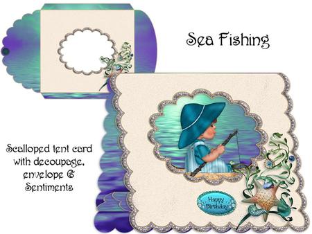 Sea Fishing Scalloped Tent Card Kit