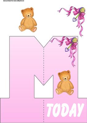 1st Birthday Shaped Card Girl